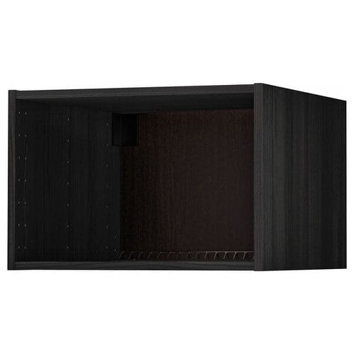 METOD - Fridge/freezer top cabinet frame, wood effect black, 60x60x40 cm