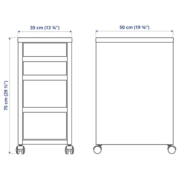 MICKE Chest of drawers with wheels - brown-black 35x75 cm , 35x75 cm - Premium Office Furniture from Ikea - Just €90.99! Shop now at Maltashopper.com