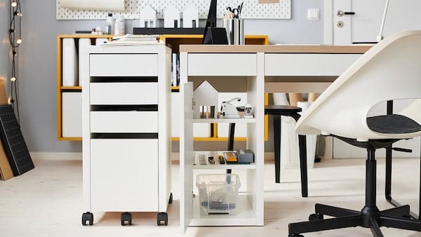 MICKE - Drawer unit with drop-file storage, white, 35x75 cm - best price from Maltashopper.com 50213080