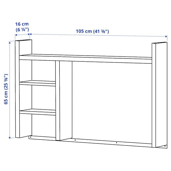 MICKE - Add-on unit high, black-brown, 105x65 cm - best price from Maltashopper.com 50180027