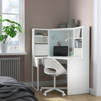 MICKE - Corner workstation, white, 100x142 cm - best price from Maltashopper.com 50250713