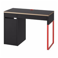 MICKE - Desk, anthracite/red, 105x50 cm - best price from Maltashopper.com 80489850