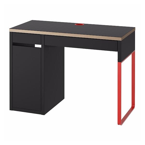 MICKE - Desk, anthracite/red