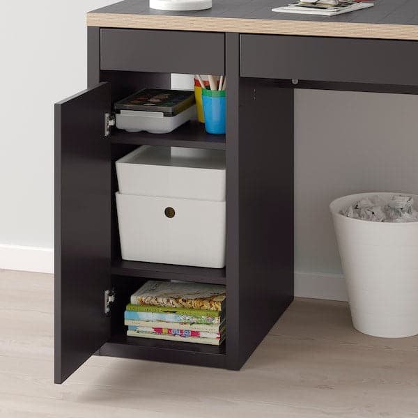 MICKE - Desk, anthracite/red, 105x50 cm - best price from Maltashopper.com 80489850