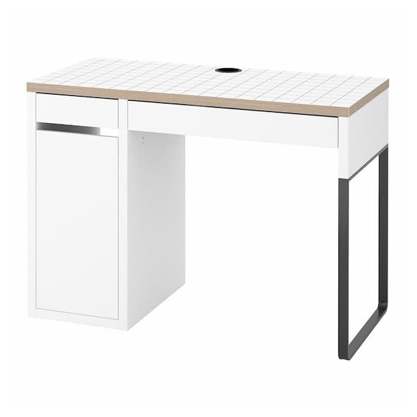 MICKE - Desk, white/anthracite, 105x50 cm - best price from Maltashopper.com 10489839