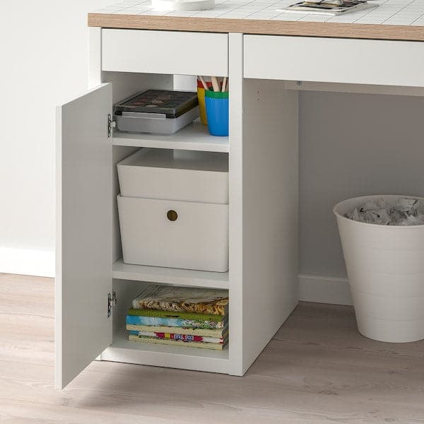 MICKE - Desk, white/anthracite, 105x50 cm - best price from Maltashopper.com 10489839