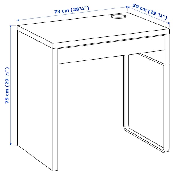 MICKE - Desk, white, 73x50 cm - Premium Furniture from Ikea - Just €77.99! Shop now at Maltashopper.com