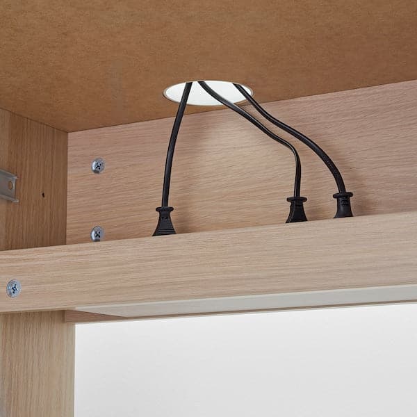 MICKE - Desk, oak effect with white stain, 105x50 cm - best price from Maltashopper.com 80484763