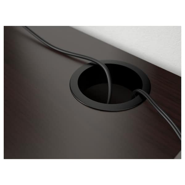 MICKE - Desk, black-brown, 142x50 cm - best price from Maltashopper.com 60244745