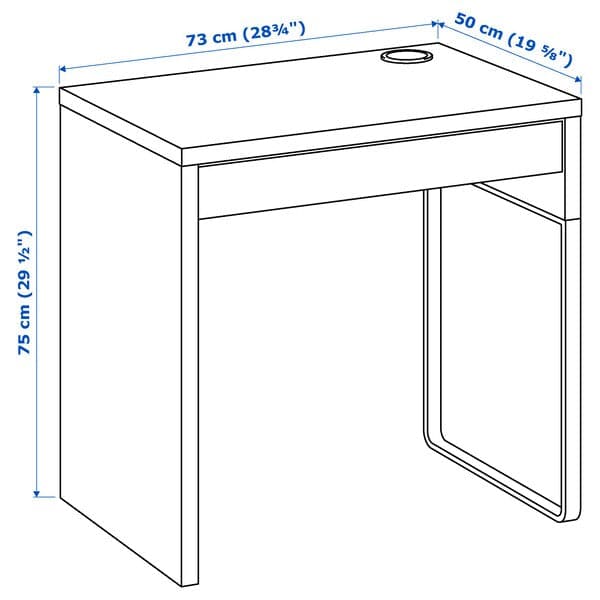 MICKE - Desk, black-brown, 73x50 cm - best price from Maltashopper.com 20244747