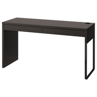MICKE - Desk, black-brown, 142x50 cm - best price from Maltashopper.com 60244745