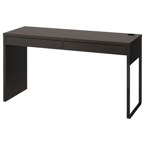 MICKE - Desk, black-brown, 142x50 cm