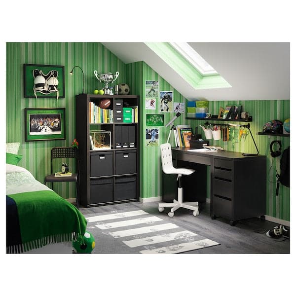 MICKE - Desk, black-brown, 105x50 cm - best price from Maltashopper.com 10244743