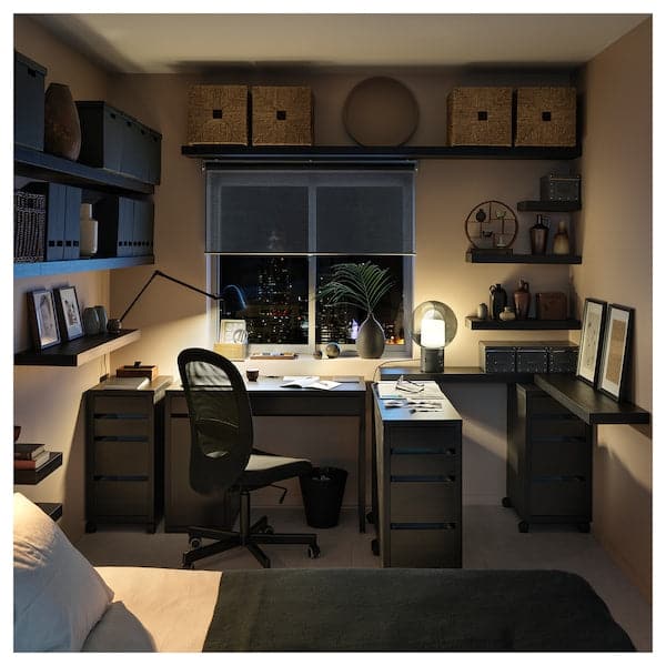 MICKE - Desk, black-brown, 105x50 cm - best price from Maltashopper.com 10244743