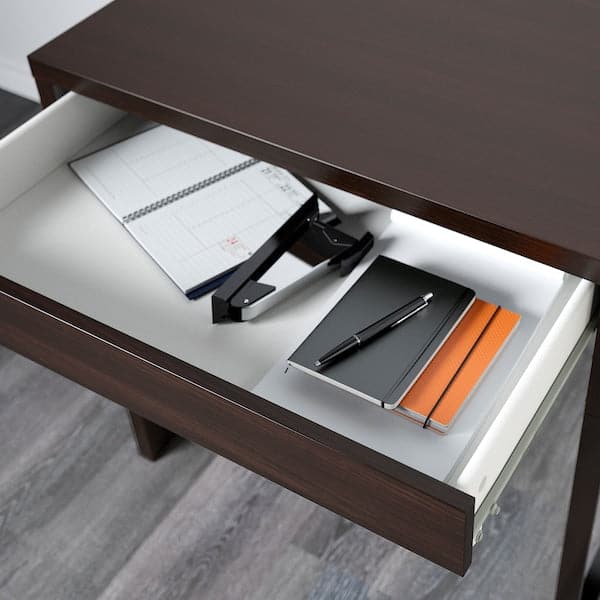 MICKE - Desk, black-brown, 73x50 cm - best price from Maltashopper.com 20244747