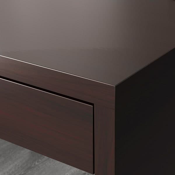 MICKE - Desk, black-brown, 142x50 cm - best price from Maltashopper.com 60244745