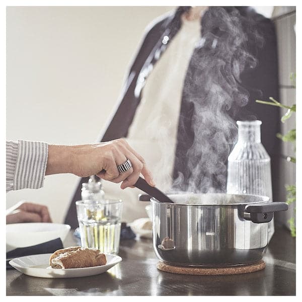 MIDDAGSMAT - Pot with lid, clear glass/stainless steel, 3 l - best price from Maltashopper.com 20463711