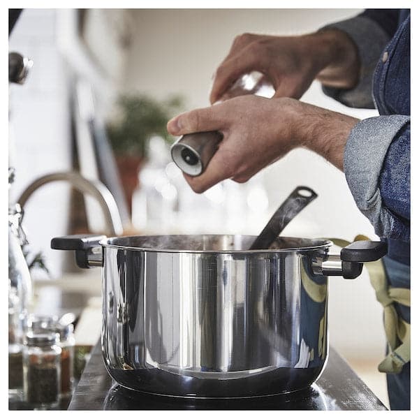 MIDDAGSMAT - Pot with lid, clear glass/stainless steel, 5 l - best price from Maltashopper.com 80463713