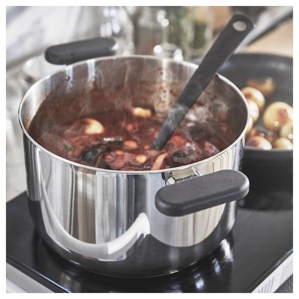 MIDDAGSMAT - Pot with lid, clear glass/stainless steel, 5 l - best price from Maltashopper.com 80463713