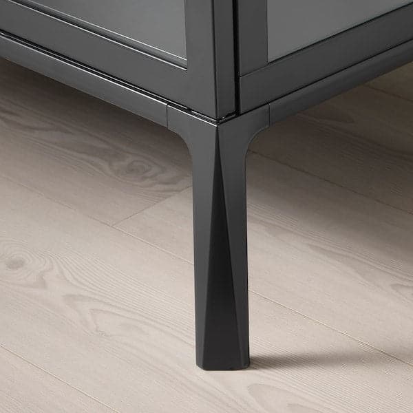 MILSBO - Glass-door cabinet, anthracite, 73x175 cm - best price from Maltashopper.com 30396448