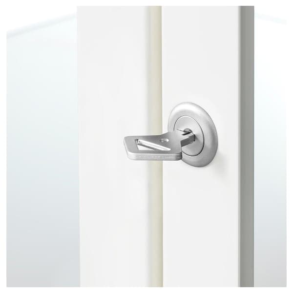 MILSBO - Glass-door cabinet, white, 73x175 cm - best price from Maltashopper.com 00396416