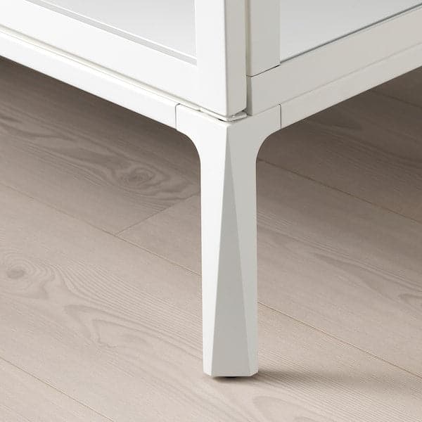 MILSBO - Glass-door cabinet, white, 73x175 cm - best price from Maltashopper.com 00396416