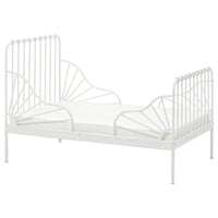 MINNEN - Ext bed frame with slatted bed base, white, 80x200 cm - best price from Maltashopper.com 29123958