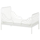 MINNEN ext bed frame with slatted bed base, white, 80x200 cm
