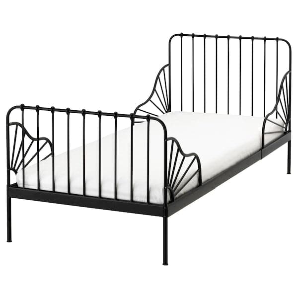MINNEN Extendable bed structure and slats - black 80x200 cm , 80x200 cm - best price from Maltashopper.com 39124622