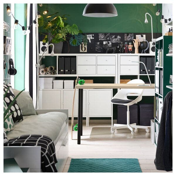 MITTCIRKEL / ADILS - Desk, lively pine effect black, 120x60 cm - best price from Maltashopper.com 59508539