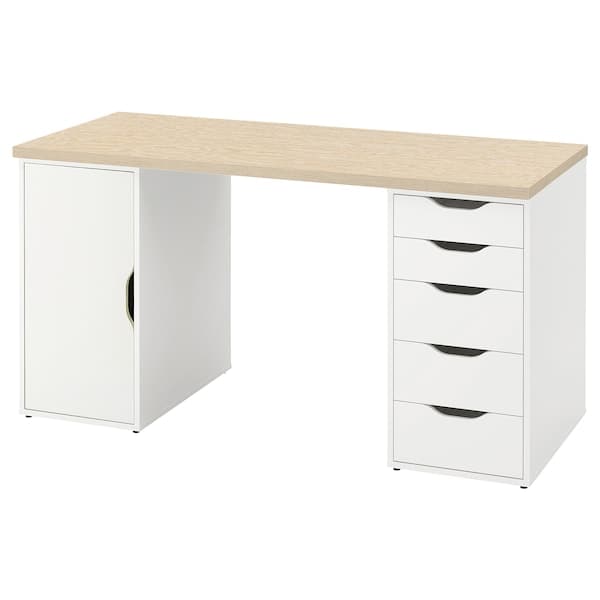 MITTCIRKEL / ALEX - Desk, lively pine effect/white, 140x60 cm - best price from Maltashopper.com 09521722
