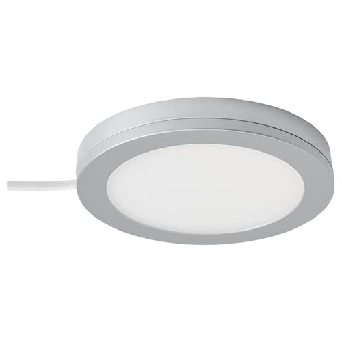 MITTLED - LED spotlight, aluminum-colored adjustable light intensity ,