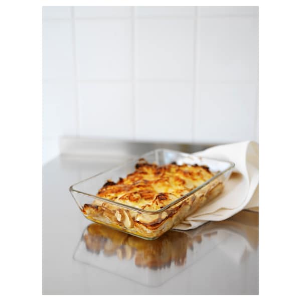 MIXTUR - Oven/serving dish, clear glass, 27x18 cm - best price from Maltashopper.com 60058762