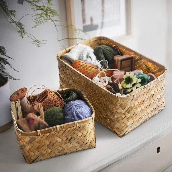 Ikea MJÖLKKANNA - Basket, bamboo, 18x25x14 cm