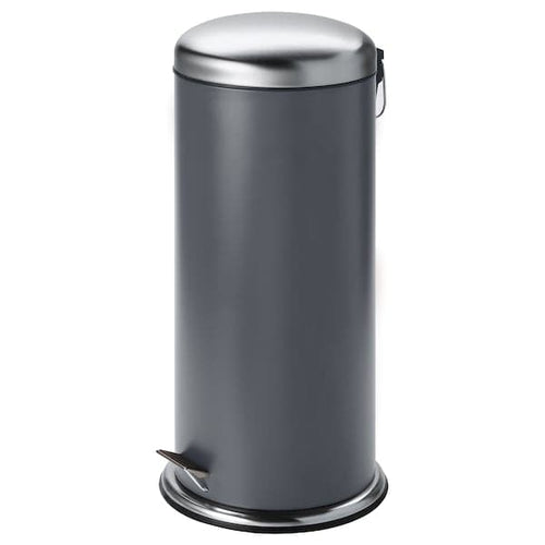 MJÖSA - MJÖSA Pedal bin, dark grey, 30 l