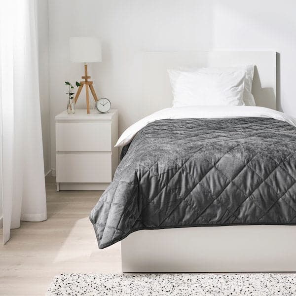 Ikea MJUKPLISTER - Bedspread, dark grey, 160x250 cm