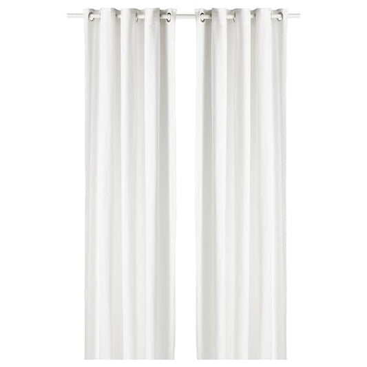 Ikea MOALINA Curtains, 1 pair - white 145x300 cm , 145x300 cm