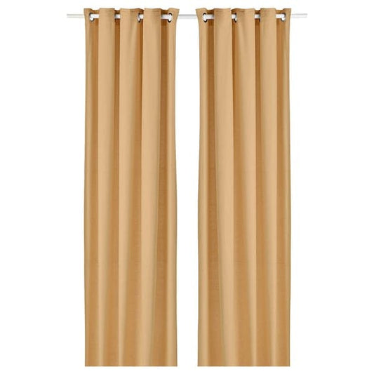 MOALINA Curtains, 1 pair - yellow 145x300 cm , 145x300 cm - best price from Maltashopper.com 40491058