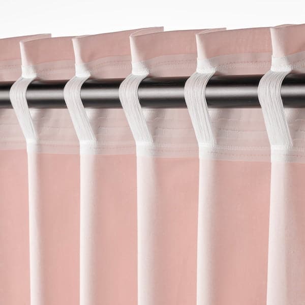 MOALISA Curtains, 1 pair - pale pink/pink 145x300 cm - best price from Maltashopper.com 20499507