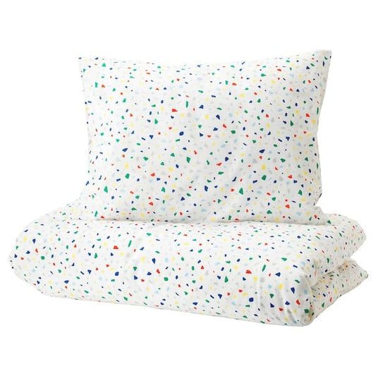 MÖJLIGHET - Duvet cover and pillowcase, white/mosaic patterned, 150x200/50x80 cm - best price from Maltashopper.com 50423691