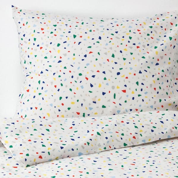 MÖJLIGHET - Duvet cover and pillowcase, white/mosaic patterned, 150x200/50x80 cm - best price from Maltashopper.com 50423691