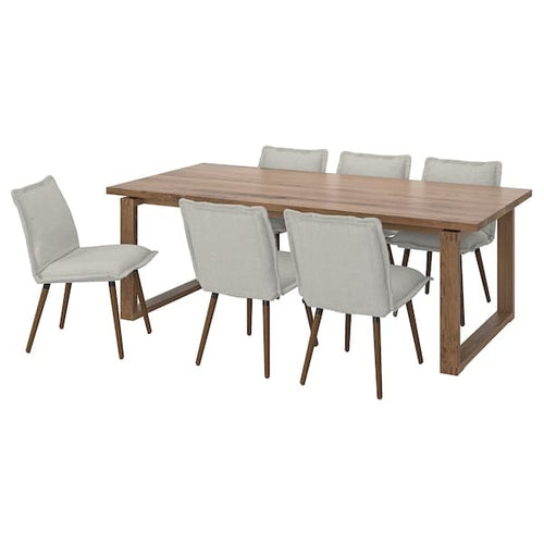MÖRBYLÅNGA / KLINTEN - Table and 6 chairs, 220x100 cm