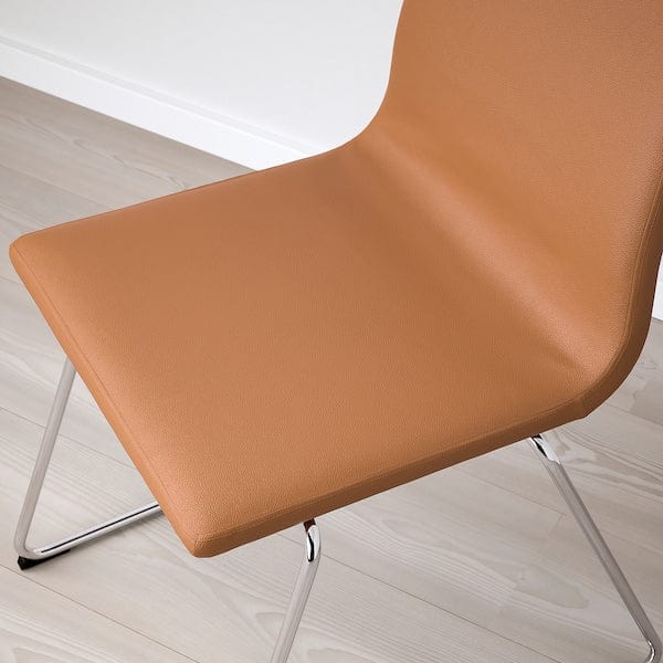 Ikea MÖRBYLÅNGA / LILLÅNÄS - Table and 4 chairs, Bomstad ochre brown stained oak veneer,140x85 cm