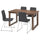 MÖRBYLÅNGA / LILLÅNÄS table and 4 chairs, oak veneer brown stained/chrome-plated Gunnared dark grey, 140x85 cm