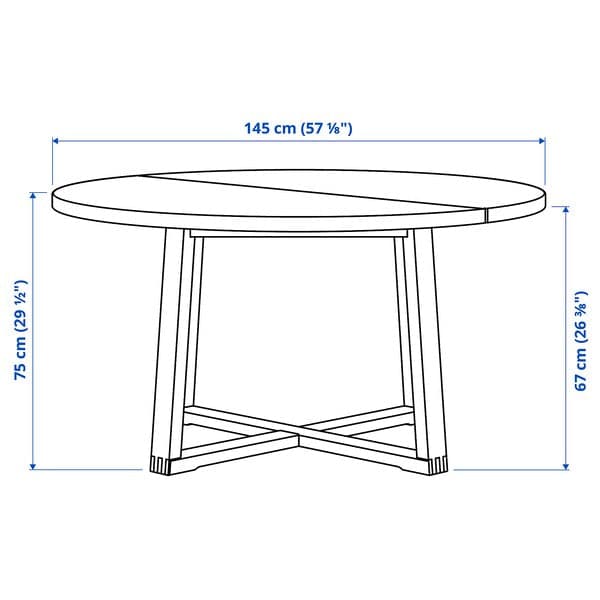 Ikea MÖRBYLÅNGA / MÅRENÄS - Table and 4 chairs with armrests, stained oak veneer brown/black Gunnared dark grey, , 145 cm