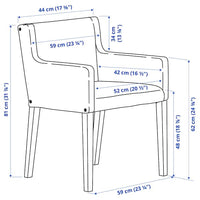 MÖRBYLÅNGA / MÅRENÄS - Table and 4 chairs with armrests, black/gunnared oak veneer, , 145 cm - Premium  from Ikea - Just €1527.99! Shop now at Maltashopper.com