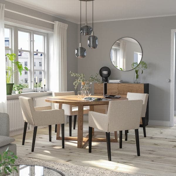 Ikea MÖRBYLÅNGA / MÅRENÄS - Table and 4 chairs with armrests , 145 cm