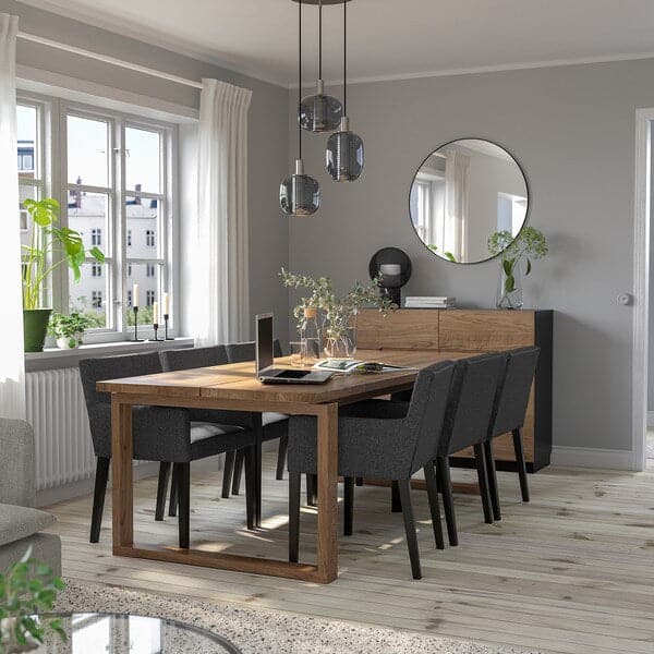 MÖRBYLÅNGA / MÅRENÄS - Table and 6 chairs with armrests
