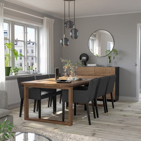 Ikea MÖRBYLÅNGA / MÅRENÄS - Table and 6 chairs with armrests , 220 cm