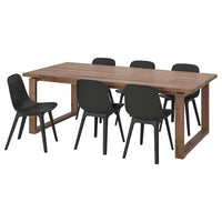 MÖRBYLÅNGA - Table and 6 chairs, oak veneer/anthracite, 220x100 cm - best price from Maltashopper.com 59305061